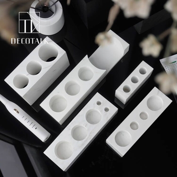 Márvány fogkefetartó, fúrás nélküli rögzítés, nordic stílus, DecoTalk