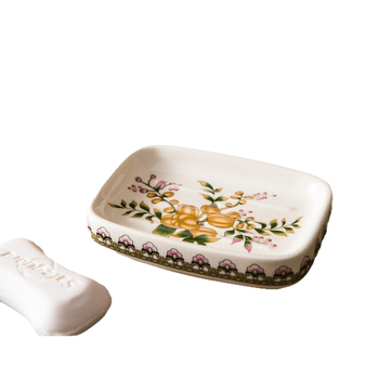 Keramički poslužavnik za sapun u europskom stilu s odvodom, mogućnost tiska logotipa, luksuzan izgled