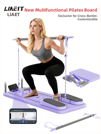 Brušný koliesko, skladateľné tiché fitnes zariadenie na Pilates, 4-in-1/6-in-1, pre domáce a kancelárske použitie, hmotnosť 6 kg