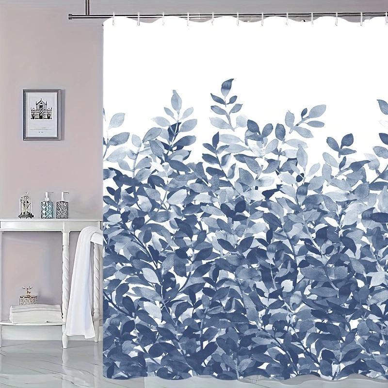 Muqing cortină de duș PEVA cu model plante verzi, decor impermeabil pentru baie