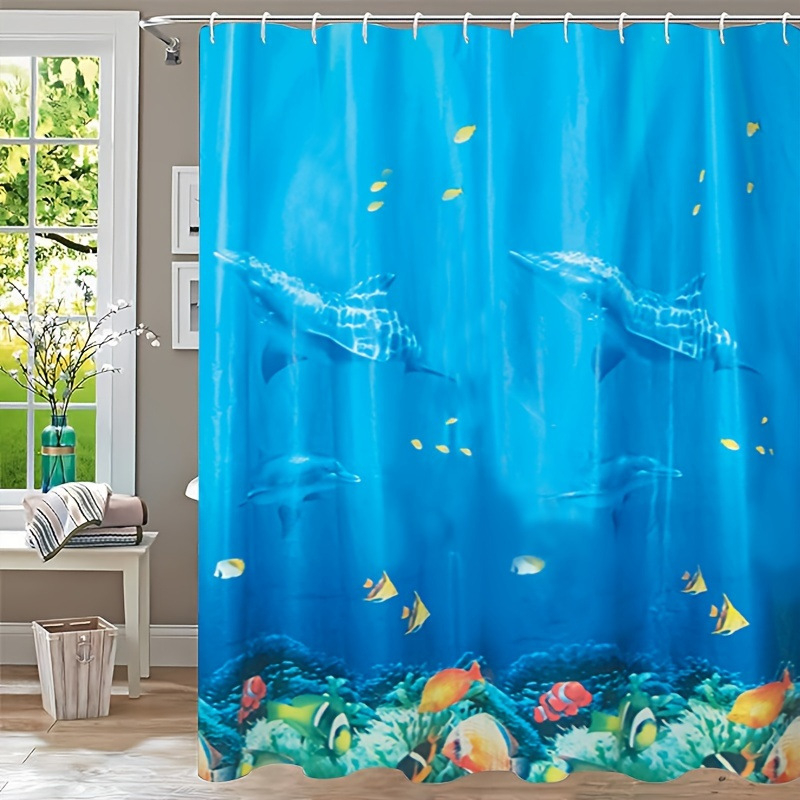 Muqing cortină de duș PEVA cu model plante verzi, decor impermeabil pentru baie