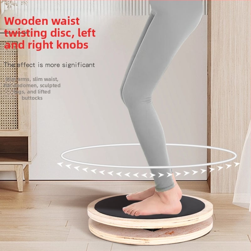 Shangyi голям въртящ диск за домашна фитнес – балансова платформа от масивно дърво