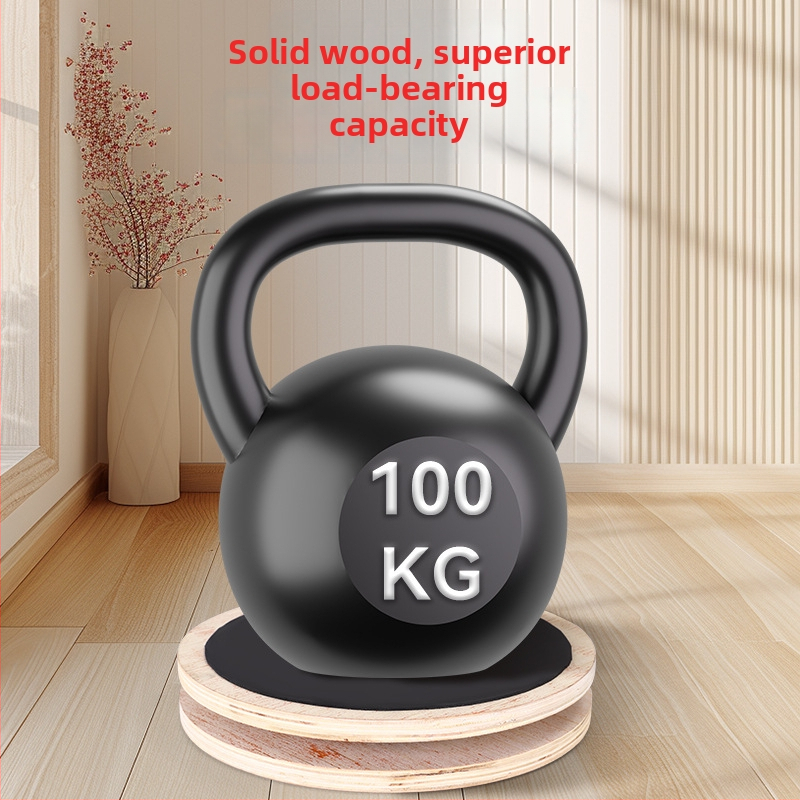 Shangyi Veľký otočný disk pre domáce fitness – doska na rovnováhu z masívneho dreva