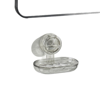 Cutie de săpun montată pe perete, cu ventuză, transparentă, cu două niveluri, pentru drenaj