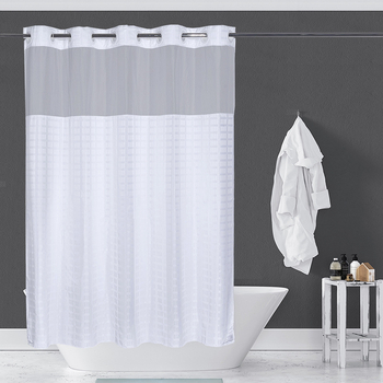 Tuš zavjesa, dugi kvadratni uzorak, jednostavan stil, poliester, proizvedeno u Shandongu, mogućnost prilagođavanja