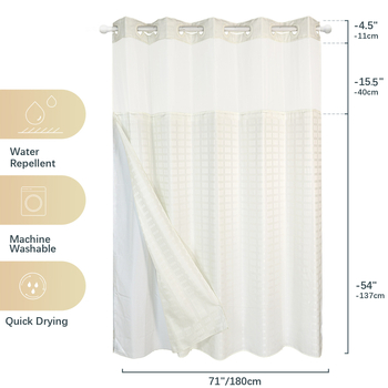 Tuš zavjesa, dugi kvadratni uzorak, jednostavan stil, poliester, proizvedeno u Shandongu, mogućnost prilagođavanja