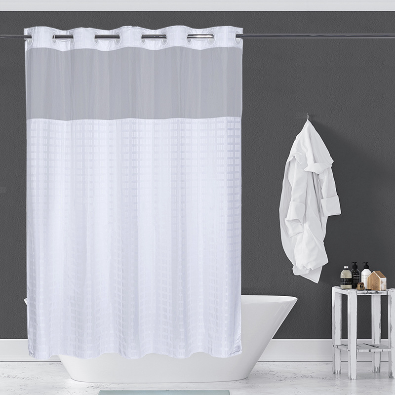 Tuš zavjesa, dugi kvadratni uzorak, jednostavan stil, poliester, proizvedeno u Shandongu, mogućnost prilagođavanja