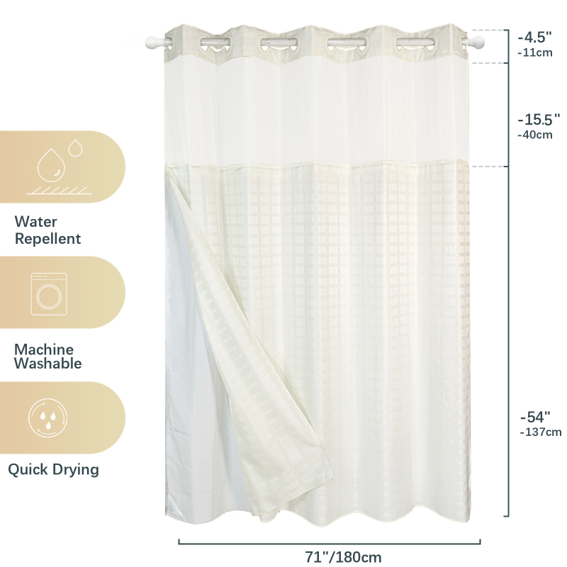 Tuš zavjesa, dugi kvadratni uzorak, jednostavan stil, poliester, proizvedeno u Shandongu, mogućnost prilagođavanja