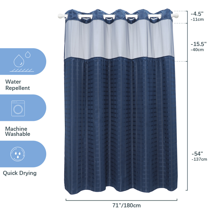 Tuš zavjesa, dugi kvadratni uzorak, jednostavan stil, poliester, proizvedeno u Shandongu, mogućnost prilagođavanja