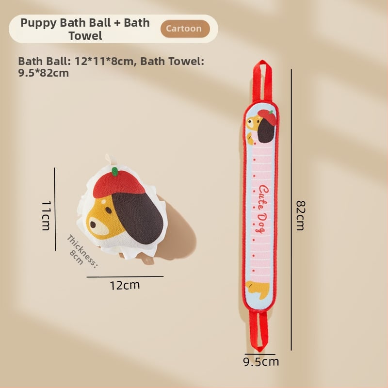 Set za peeling kupanja: rukavica za leđa, kugla za kupanje s cvijetom, samoopećavajuća kugla — Simple Style