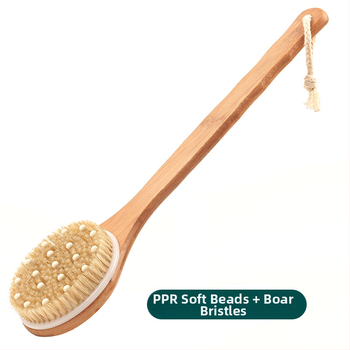 Četka za kupanje i masažu tijela – drvene dlačice od konjske dlake, podrijetlo Zhejiang; opća namjena; pakiranje 120 kom.; mogućnost prilagođene privatne oznake.