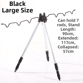 Telescopický trojuholníkový držiak na morské prúty, hliníková zliatina, viacdielny držiak, vysúvací trojnožný stojan