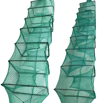 Fishing Fun Cuva pentru creveți, plasă pliabilă fără noduri, cuvă de reproducere, nailon + sârmă de oțel