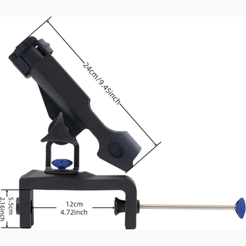 Držač štapova za brodove i kajake s kopčom, 360° podesiv, sklopni, najlonski držač
