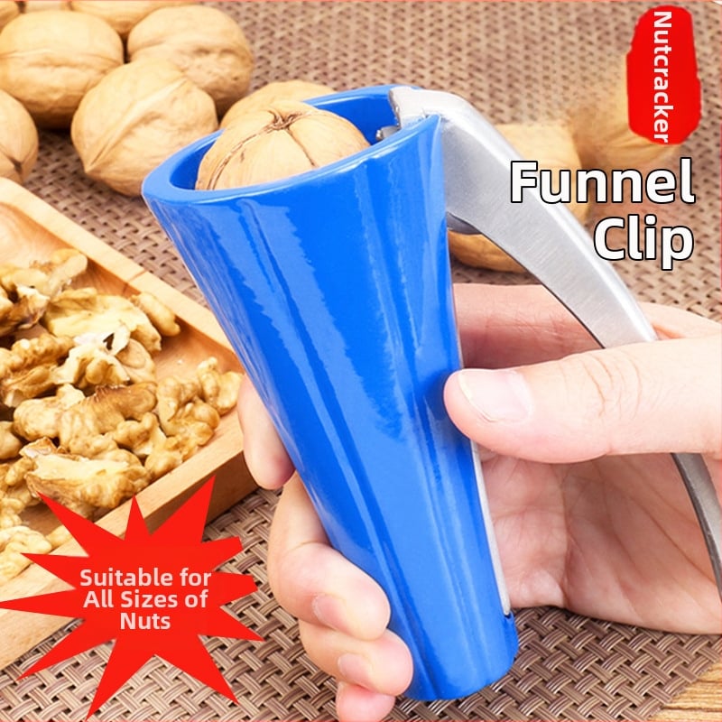 Višenamjenski otvarač orašastih plodova s klipom u obliku lijevka – aluminijska legura, prilagodba proizvodnje, tiskano logo, moderni minimalistički dizajn