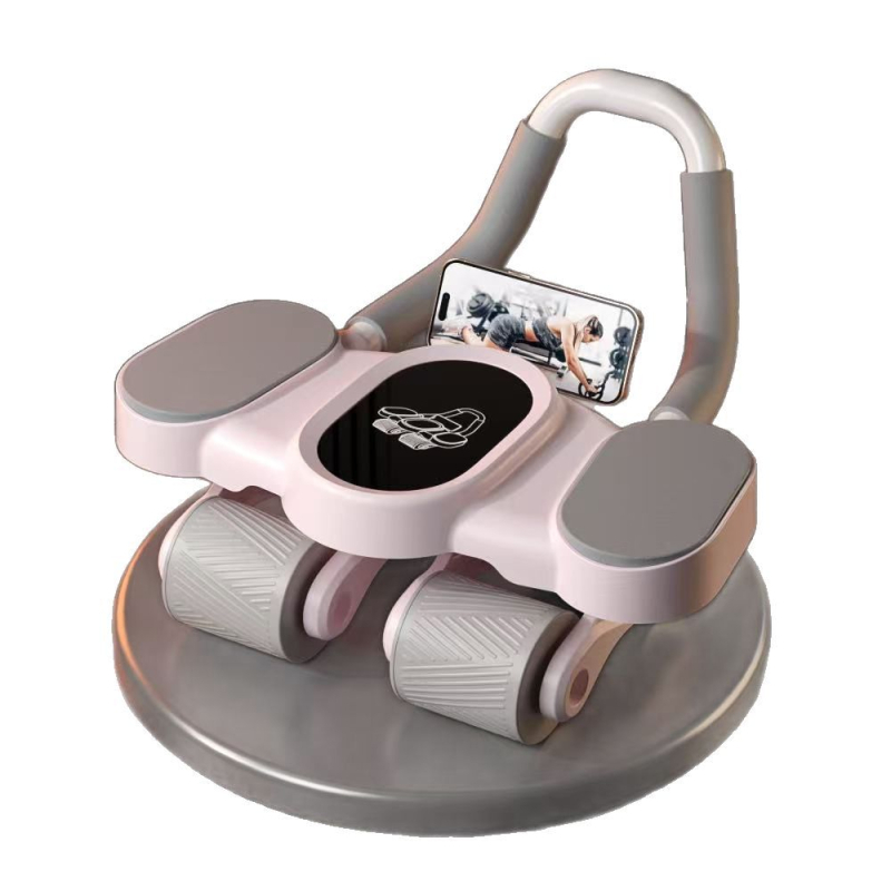 Rulou abdominal cu revenire automată, rolă fitness cu patru roți pentru bărbați și femei, fără pliere, 1,8 kg, pentru birou și acasă
