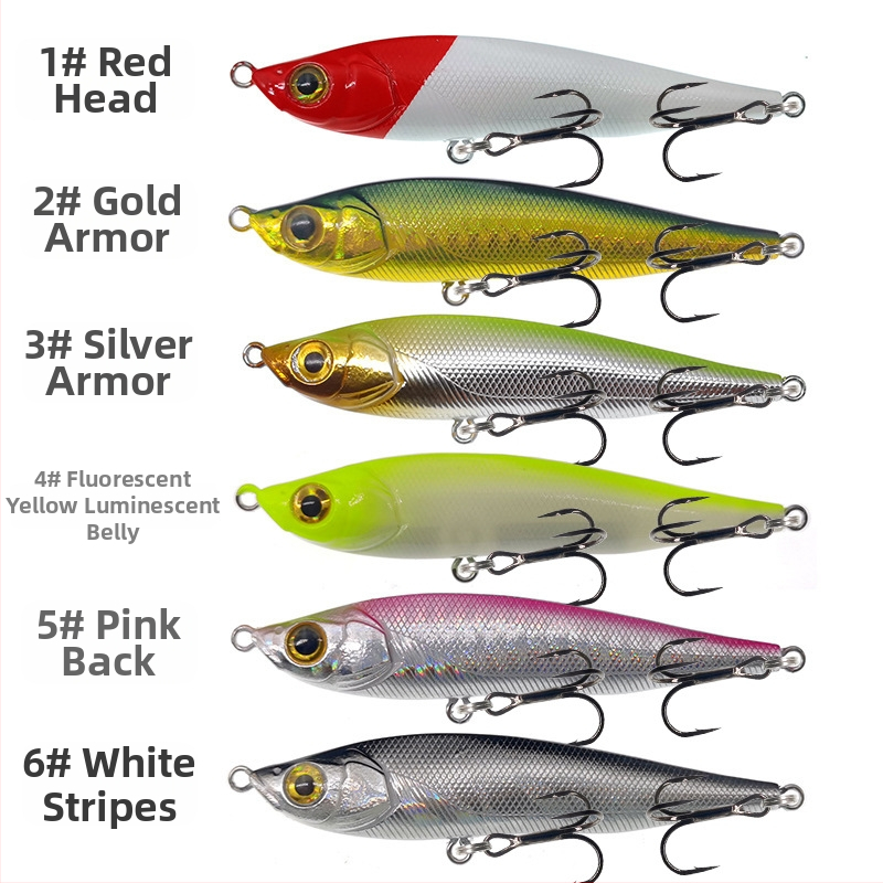 Potápajúca ceruzová nástraha pre sladkovodné basy – imitácia/bionická tvrdá nástraha, ABS plast, 10/15/22 g