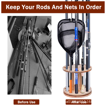 SAMOLLA Horgászbot Tároló Sokirányú Forgatással, Összecsukható, Rozsdamentes Acélból, Talajba Csavarható Bázis