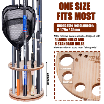 SAMOLLA Horgászbot Tároló Sokirányú Forgatással, Összecsukható, Rozsdamentes Acélból, Talajba Csavarható Bázis