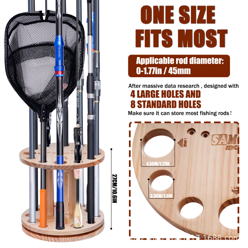 SAMOLLA Horgászbot Tároló Sokirányú Forgatással, Összecsukható, Rozsdamentes Acélból, Talajba Csavarható Bázis