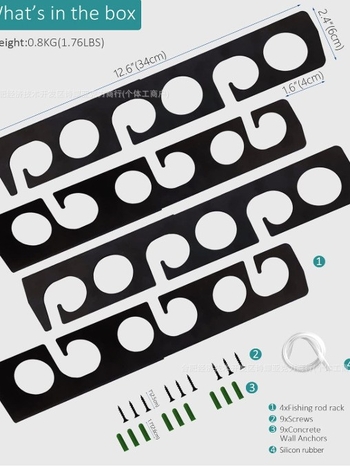 Kovani stalak za štapove za zidni ili stropni nosač, metalni, sklopivi, za 6 ili 12 štapova