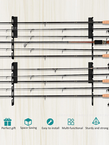 Kovani stalak za štapove za zidni ili stropni nosač, metalni, sklopivi, za 6 ili 12 štapova