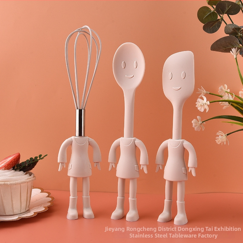 TAIZHAN Silikónový set na pečenie – Silikónová špachtľa, metlička, štetček na olej a separátor bielkovín – Moderný jednoduchý dizajn