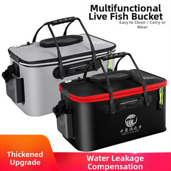Skladacia EVA rybárska nádoba, zosilnená a viacúčelová nádoba na živé ryby, kapacita 45-80