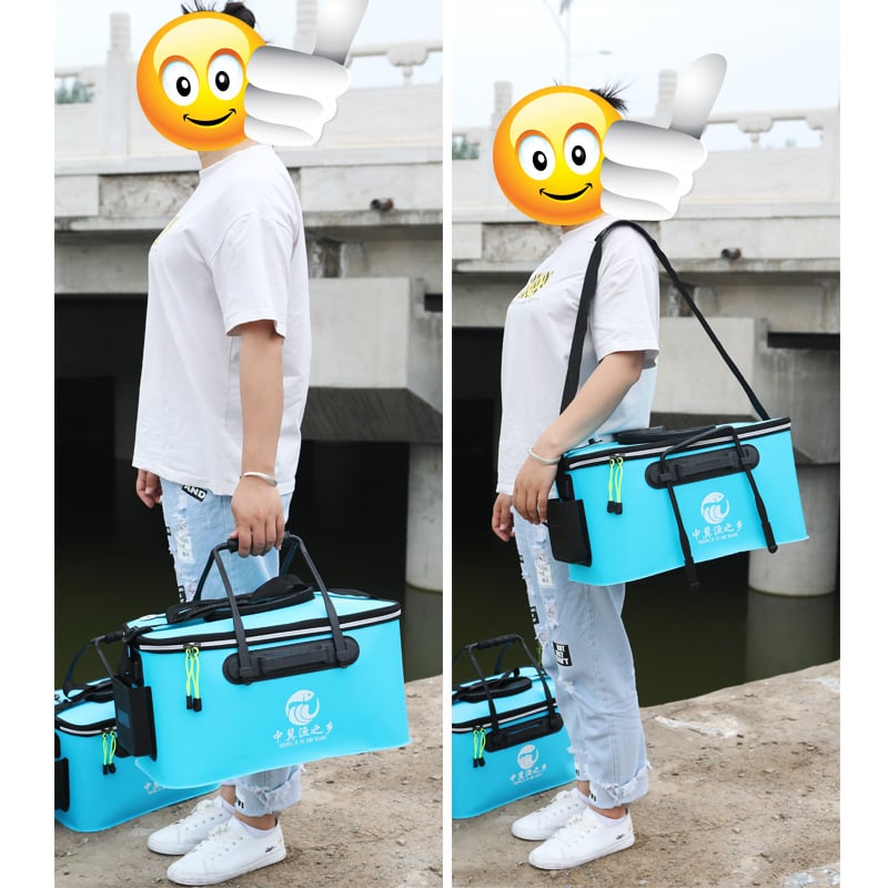 Găleată de pescuit din EVA, pliabilă, cu design întărit, multifuncțională pentru pești vii, capacitate 45-80