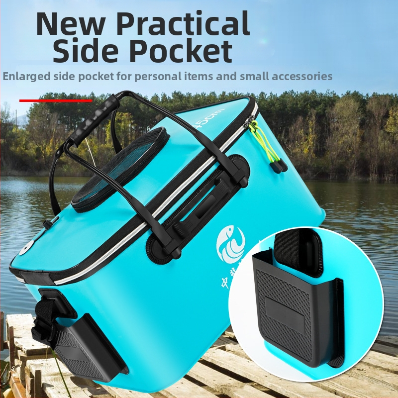 Skladacia EVA rybárska nádoba, zosilnená a viacúčelová nádoba na živé ryby, kapacita 45-80