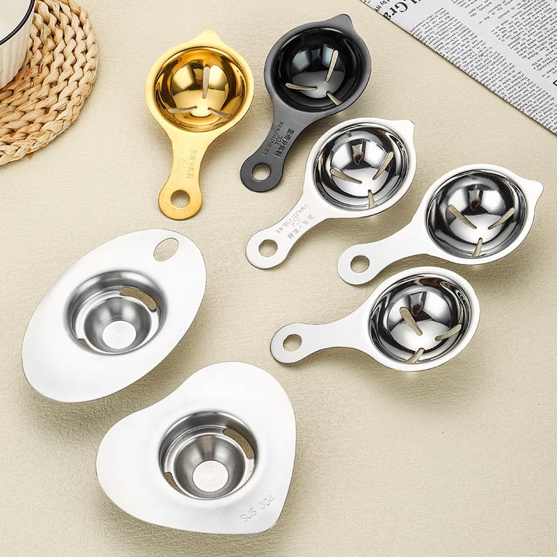 Rozsdamentes acél tojásfehérje szeparáló – kézi konyhai eszköz logónyomtatási és testreszabható márkázási lehetőséggel