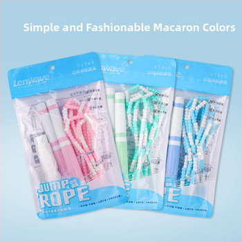 Lanwei beaded skipping rope s produženom ručkom protiv klizanja, ABS/TPE materijal, duljina 2,8 m, nije za djecu