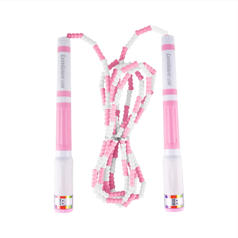 Lanwei beaded skipping rope s produženom ručkom protiv klizanja, ABS/TPE materijal, duljina 2,8 m, nije za djecu