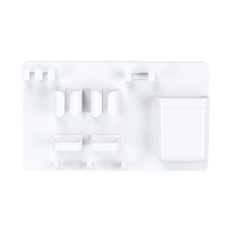 Fogkefetartó – falra szerelhető, műanyag tároló fogkefék és fogkrém számára, lyukasztás nélküli telepítés, logónyomás lehetséges, 44 darab egy dobozban, easy.day