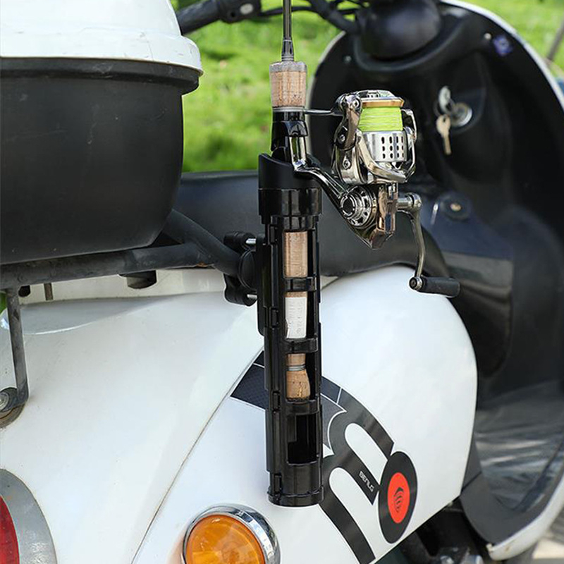 Lexin horgászbot tartó motorkerékpárhoz és elektromos járműhöz, hordozható rögzítő és tárolókeret, tartalmaz csali készletet