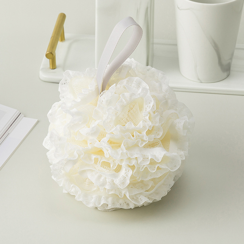 Csipkés fürdőgolyó, PE anyag, Zhejiang eredetű, dobozban 200 darab, testreszabás elérhető