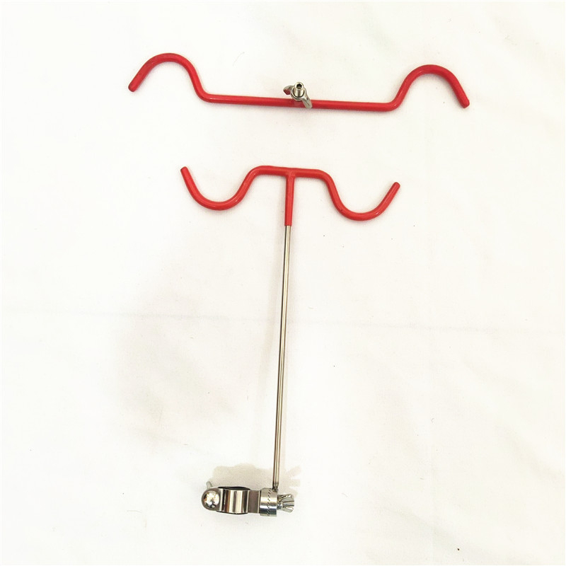 Fém hátsó akasztó horgászbot-tartó – dupla rúd tartó, dupla fejű dizájn