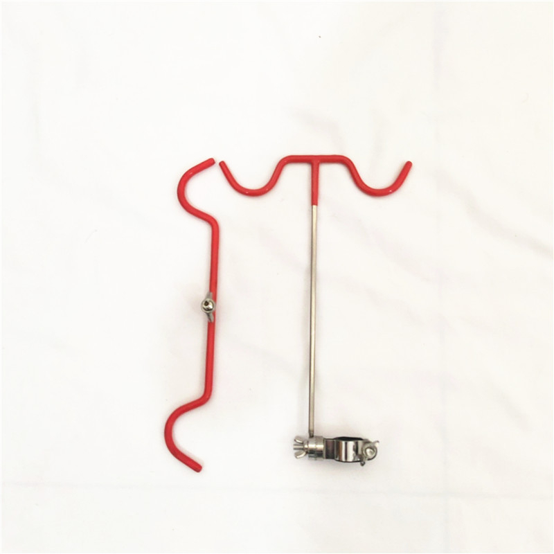 Fém hátsó akasztó horgászbot-tartó – dupla rúd tartó, dupla fejű dizájn