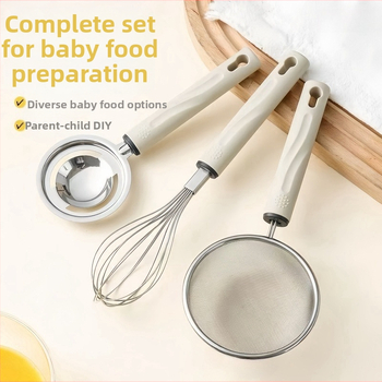 Vajíčkový šľahač – trojčlenný set s filtračnou sieťkou a oddeľovačom bielkovín, ručný neelektrický kuchynský nástroj na pečenie, moderný minimalistický dizajn
