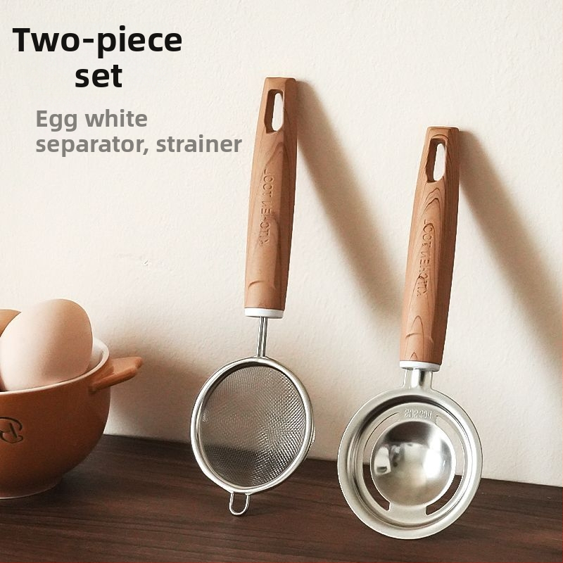 Sada oddeľovačov bielka a žĺtka z 304 nerezovej ocele, merací pohár, filter sieťka a cedník (ručné)