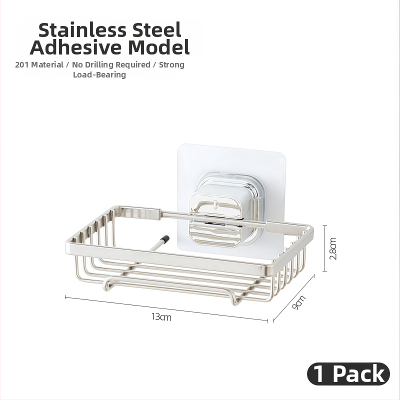 DEHUB držač sapuna za kupaonicu od nehrđajućeg čelika, prilagodljiv, paket od 10