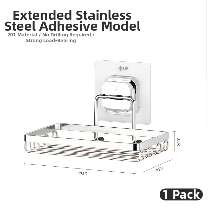 DEHUB držač sapuna za kupaonicu od nehrđajućeg čelika, prilagodljiv, paket od 10