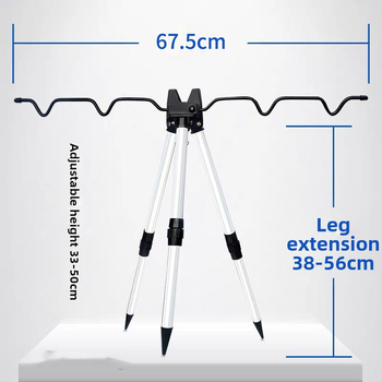 Dvo-sekcijski držač za morsku štapu s tripodom, 50 cm, aluminijska legura, višestruka rotacija