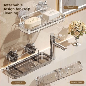 Nástenný box na mydlo s prisávkou, prvotriedna kvalita, kov a plast; 24 ks v balení; Značka: Iné