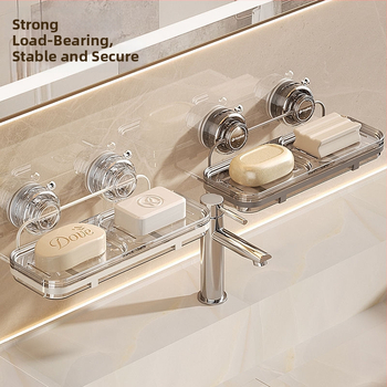 Nástenný box na mydlo s prisávkou, prvotriedna kvalita, kov a plast; 24 ks v balení; Značka: Iné