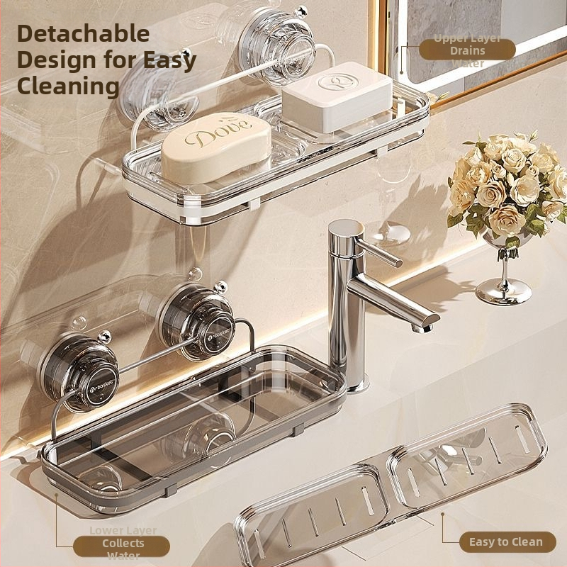 Nástenný box na mydlo s prisávkou, prvotriedna kvalita, kov a plast; 24 ks v balení; Značka: Iné