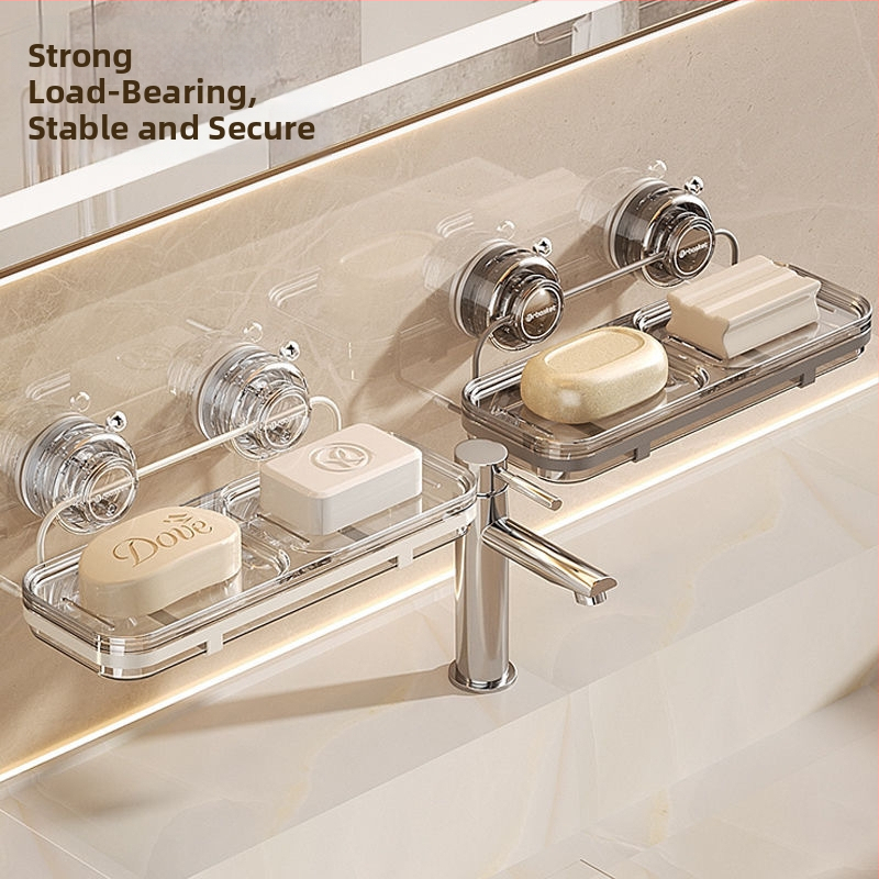 Nástenný box na mydlo s prisávkou, prvotriedna kvalita, kov a plast; 24 ks v balení; Značka: Iné