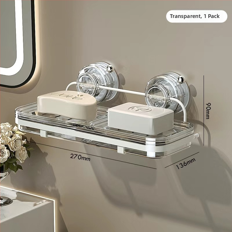 Nástenný box na mydlo s prisávkou, prvotriedna kvalita, kov a plast; 24 ks v balení; Značka: Iné