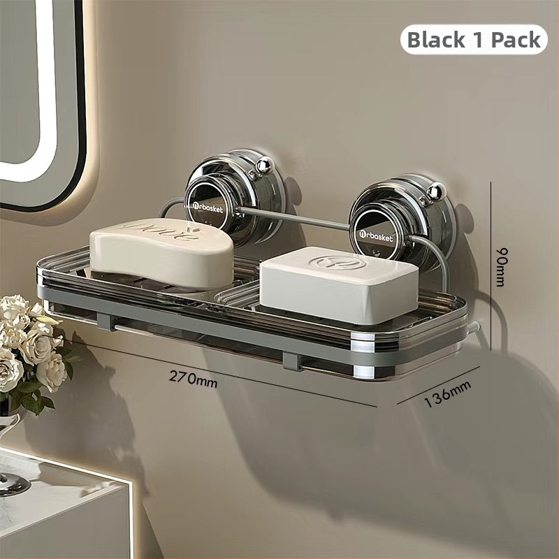 Nástenný box na mydlo s prisávkou, prvotriedna kvalita, kov a plast; 24 ks v balení; Značka: Iné