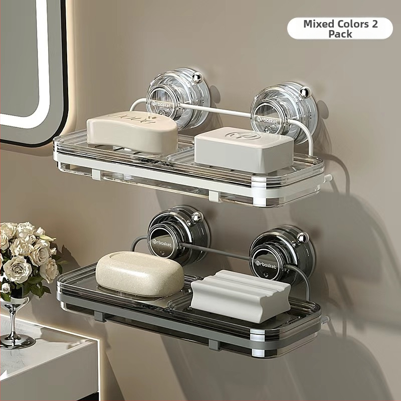 Nástenný box na mydlo s prisávkou, prvotriedna kvalita, kov a plast; 24 ks v balení; Značka: Iné